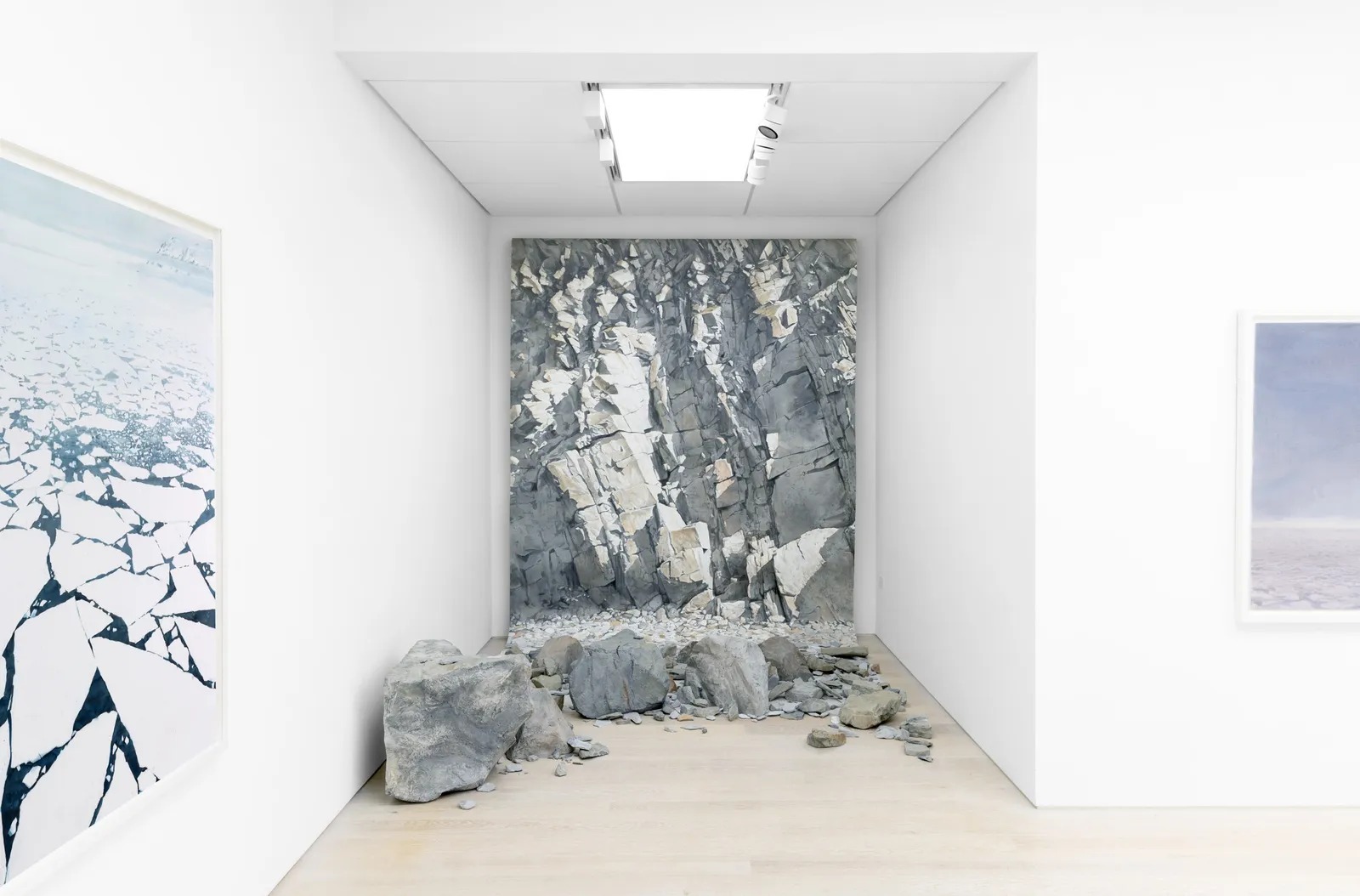 Emma Stibbon, Rock Fall, Bideford Bay, 2025, installation view